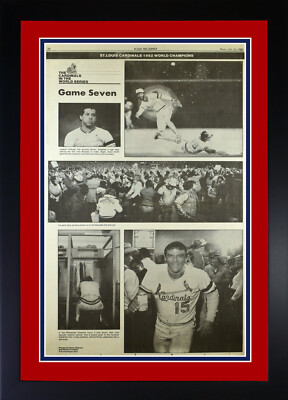 St Louis Cardinals 1982 World Series Game 7 Post Dispatch Newspaper Framed! Rare
