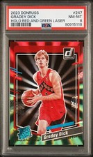 2023 Panini Donruss Gradey Dick Holo Red And Green Laser #247 PSA 8
