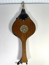 Vintage Bellow Wooden Fire Blower Fireplace Mantle Decor - Brass Blow Tube.