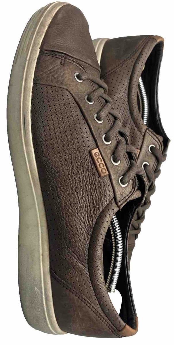 エコー　ECCO SOFT 8 Leather High Cut　27.5 ECCO Soft 8 Low Tie Fashion Sneaker Mono Brown Leather Men's Size