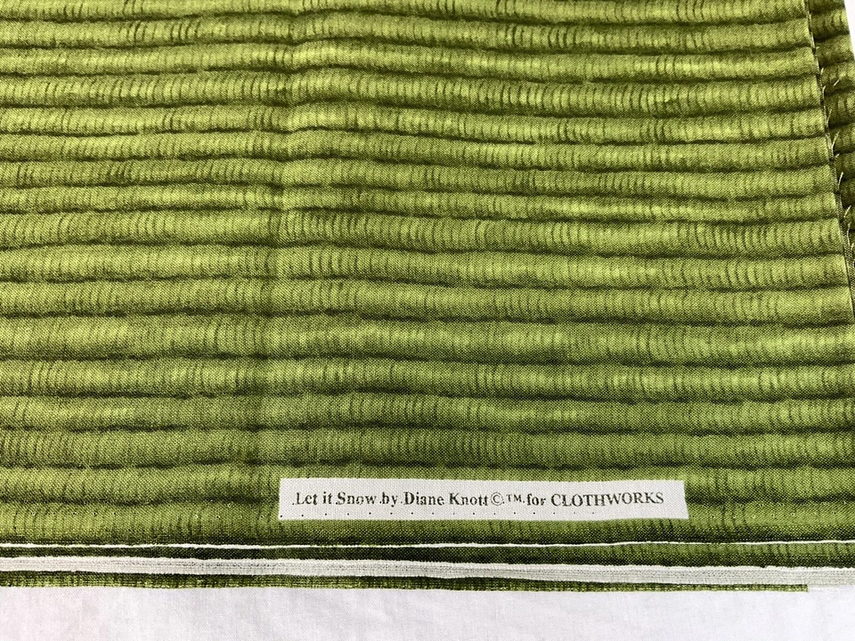 LET IT SNOW by Diane Knott for Clothwork Textiles Fabric BTY Green Birch Trees - Image 3 of 3