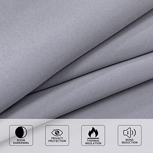 Closet Door Curtains Blackout Curtains for 84.00"L x 42.00"W Silver