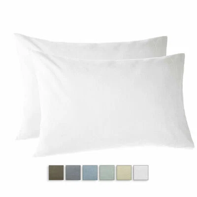 ROYAL TRADITION Set of 2 Pillowcases Set 100% Cotton Flannel Heavyweight Standard Or King Size