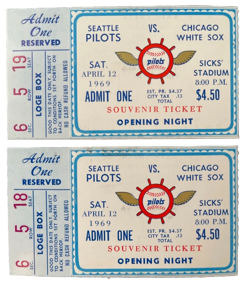 1969 SEATTLE PILOTS OPENING DAY TICKETS, SCOREBOOKS, POCKET SCHEDULE & 45 RPM - Image 3 of 4