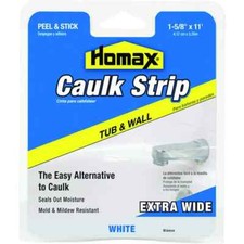 Homax 34040 Myro 1-5/8in x 11ft White Tub  Wall Caulkstrip Peel  Stick, New A4