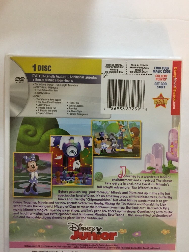 Disney Jr. Minnie's The Wizard of Dizz(DVD 2013)RARE VINTAGE