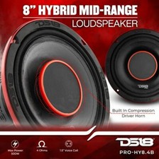 DS18 500 Watt 4-Ohm PRO 8" Hybrid Mid-Range Loudspeaker Built-in Driver Speaker