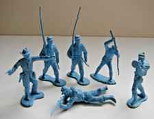Marx Civil War Union Infantry Light Blue 6 Assorted Figures Vintage Toy Soldiers