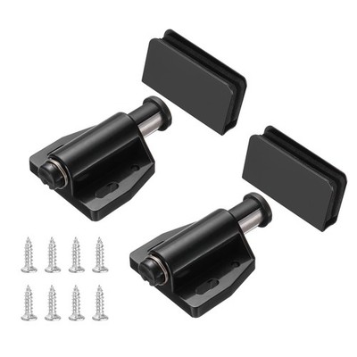 2Pcs Single Magnetic Touch Push Open Latch for 3-6mm Glass Door, Black
