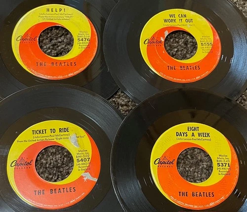 Set of 4 different 1964-1965 Rock 45's - THE BEATLES Fab Four CAPITOL RECORDS