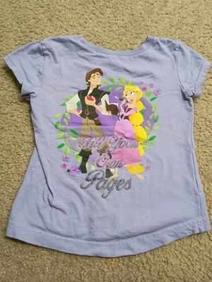 Disney Store Tangled T-shirt Girls XS 4 Rapunzel Flynn Rider