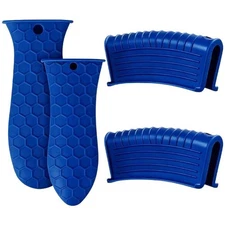 Silicone Hot Handle Holder Set for Cast Iron Skillet Double Handled Cookware