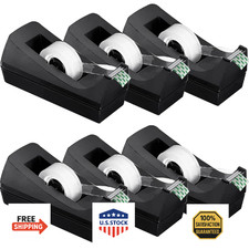 MJUNM Transparent Tape with Dispenser 6 Pack Tape Dispensers Desk unweighted Non