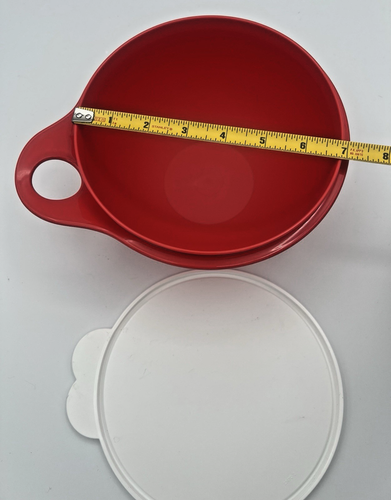 Tupperware Thatsa Ciotola Rossa con Coperchio Bianco 3056B-4 6 Tazze 1,4 Litri Nuova - Foto 6 di 7
