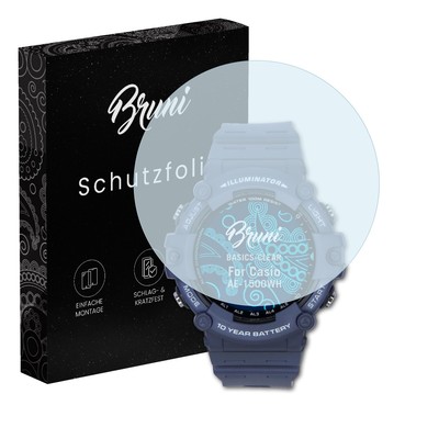 Bruni 2x Folie für Casio AE-1500WH Schutzfolie Displayschutzfolie