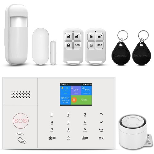 Wireless Home Alarm System 8-Piece Kit, WiFi/4G Alarm System for Home Securit...