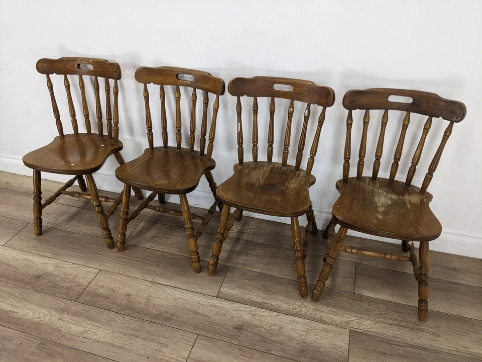 DINING CHAIRS Classic Pine Farmhouse Country Kitchen Stick Back FREE DELIVERY - Image 4 of 4