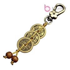 Three Emperor Money Luck Charm Ancient Coins Chinese Copper Coin Keychain