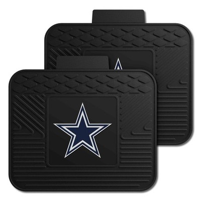 FANMATS NFL  Dallas Cowboys 2 Rear Seat Utility Mats | Black | 14''x17'' | Star