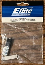 E-Flite EFLB1501S | 150mAh 1-Cell 3.7V 12C Li-Po Battery: BSMR/MCX