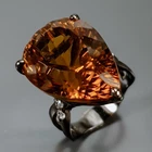 Handmade 24 ct Natural Citrine Quartz Ring 925 Sterling Silver Size 7.5 /R442556