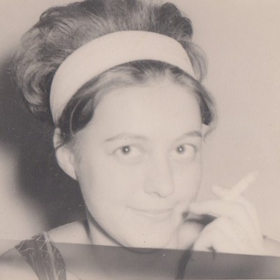 Young Woman With Cigarette And Headband Flirty Glamorous Close Up Vintage Photo