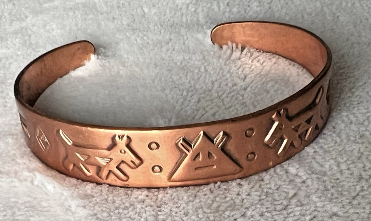 Vintage SOLID Bell Copper Native American Tribal … - image 1