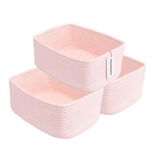 Small Woven Storage Baskets 13“X9”X5“ Decorative Rope Bins for Organizing She...