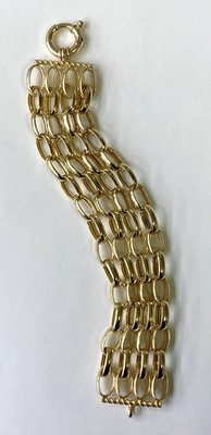 QVC Veronese Yellow Clad Sterling Multi-Strand Oval Rolo Link 7-1/4'' Bracelet