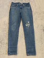Levi  s 721 Jeans Womens 28 High Rise Skinny Medium Wash Blue Denim Stretch