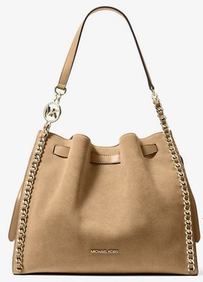 Michael Kors Mina Large Suede Chain Shoulder Bag