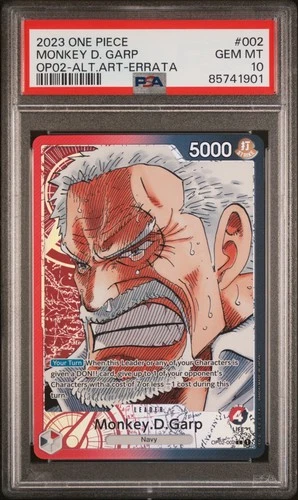 One Piece OP02-002 Monkey D. Garp Alt Alt Leader English PSA 10
