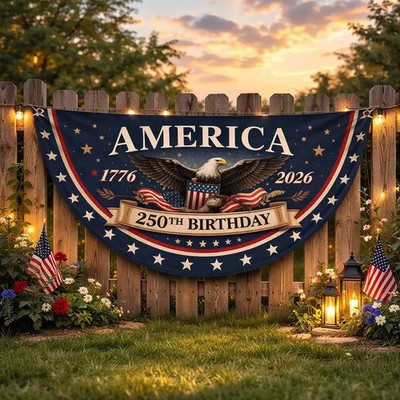 USA 250th Birthday Semicircle Flag