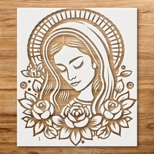 Ornate Floral Iconography Wall Art Reusable Plastic Stencil - StencilAir