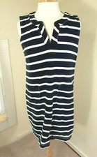 Philosophy Nautical Blue White Striped Pocket Sleeveless Dress Sz S Casual