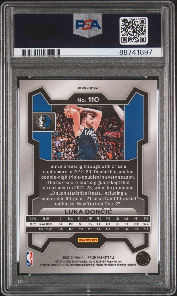 2023-24 PANINI PRIZM #110 LUKA DONCIC ICE PRIZM PSA 9 MINT