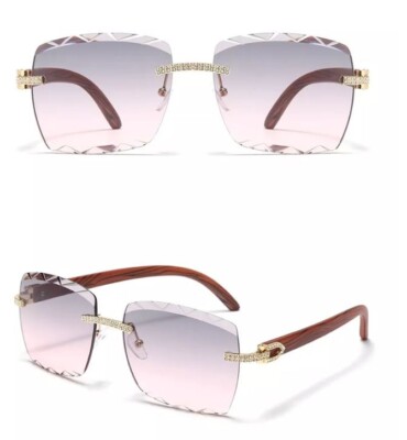 Hip Hop Men Women Sunglasses Rhinestone Rimless Shades Style Rapper Lentes Gafas