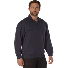 7750-XL Rothco Firefighter / EMS Quarter Zip Job Shirt - Midnight Navy Blue