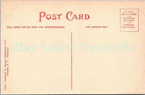 Oneonta NY - REVERSO DE D&H RAILROAD ROUNDS HOUSE - Postal - Imagen 2 de 2