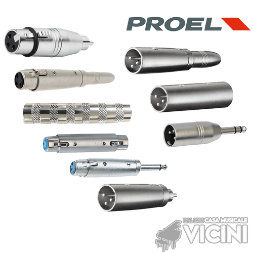 ADATTATORE PROEL AT XLR Maschio XLR Femmina JACK M mono stereo JACK F RCA CANNON - Foto 1 di 13