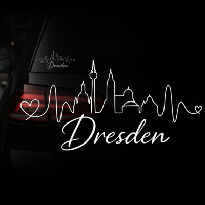 Dresden  Skyline Herzschlag Aufkleber Auto  Stadt  Farben Größen | Sticker 759