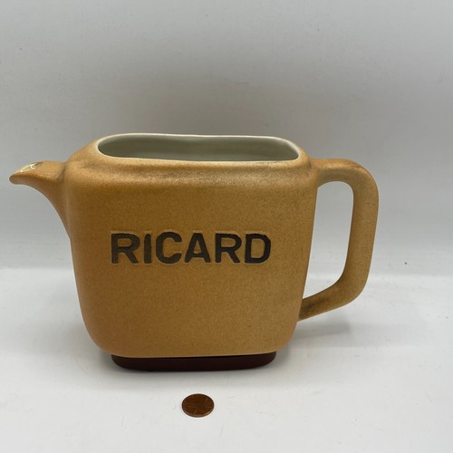 Authentic Antique Ricard Pitcher France Anisette Bar Ceramic Drinks 1950s - Picture 2 of 9