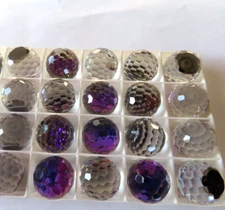 6 Swarovski 3/4 Flatback Disco Balls in 12mm Heliotrope. #4861