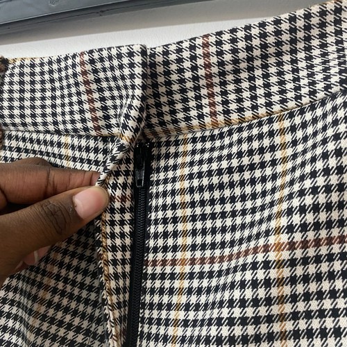 Plaid Ankle Pants – High Waist Slim Fit Workwear Checkered Trousers 12P - Picture 6 of 10