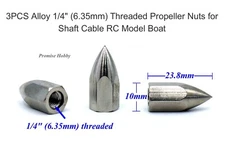 3PCS 1/4" (6.35mm) Brass Propeller Nut for 1 4" Shaft Cable RC Model Boat