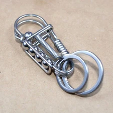 Handmade Steel Keychains Keyrings Belt Clip Wallet Bag Car Holder Gift New