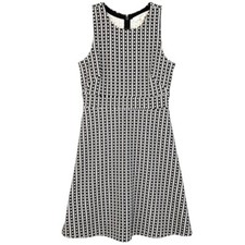 Ann Taylor LOFT Sleeveless Knee-Length Fit & Flare Dress Black Geo Print Size 2