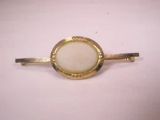 2-1/4" White Bezel & Gold Tone Vintage Collar Bar L271