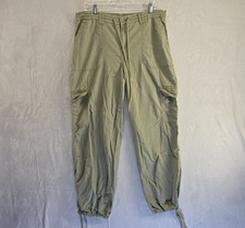 Y2K Baggy Paratrooper Cargo Jogger Pants Womens Large Sage Skater Grunge Rave