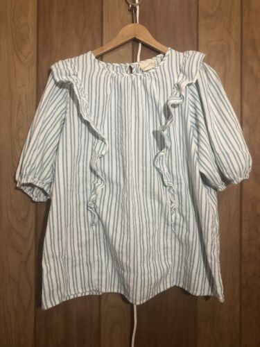 Universal Thread white blouse with blue stripes. … - image 1